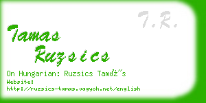 tamas ruzsics business card